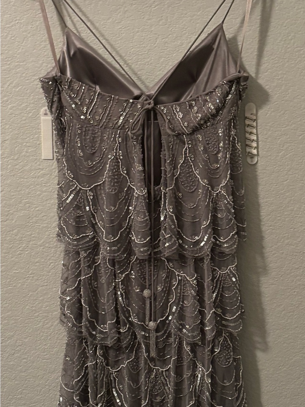 Vintage Sue Wong 100% Silk Beaded Tiered Dress - Fits Size 4/6 (Altered) - Picture 2 of 3